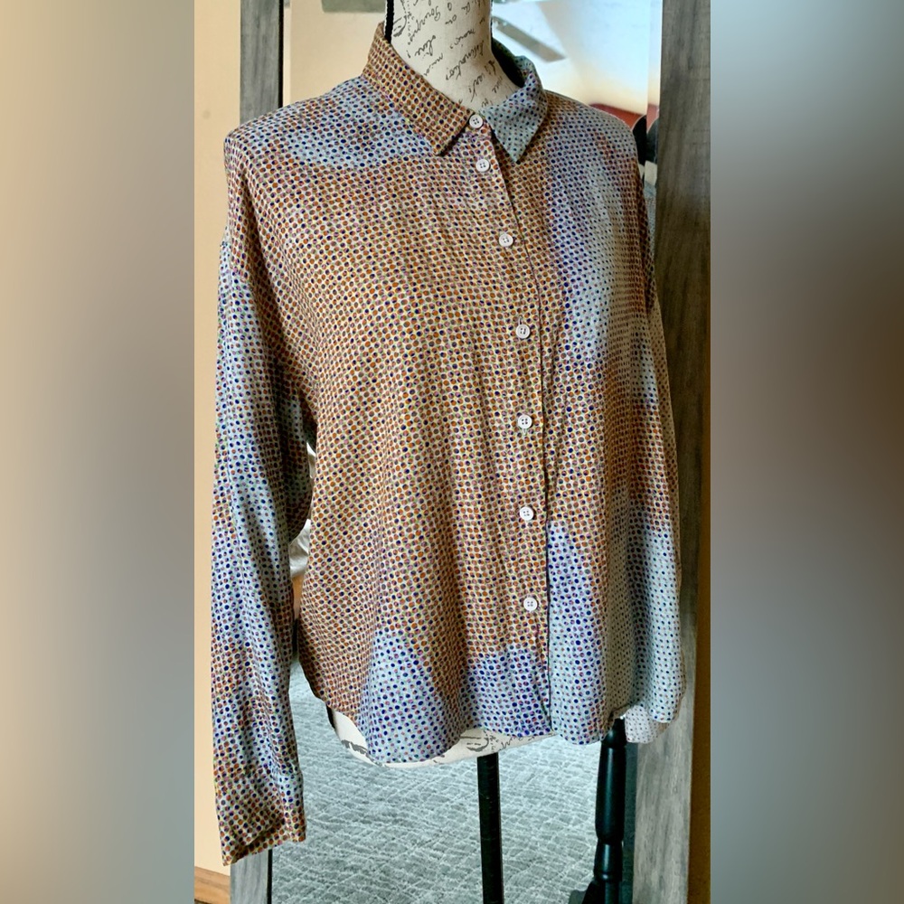 Parfois Blouse, multi dot & color pattern size M/L